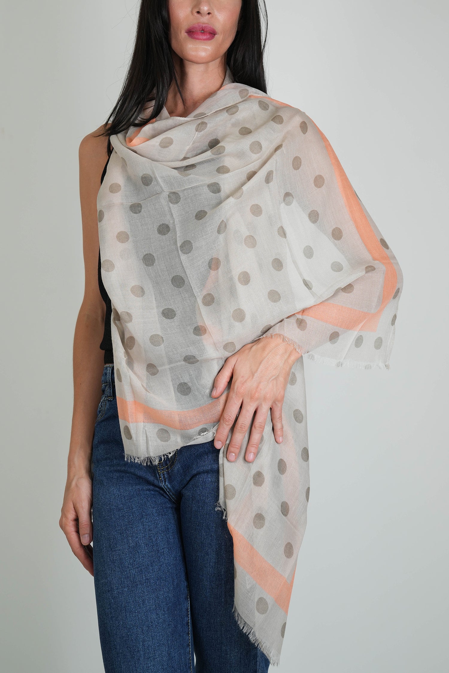 Taupe Spotted Scarf