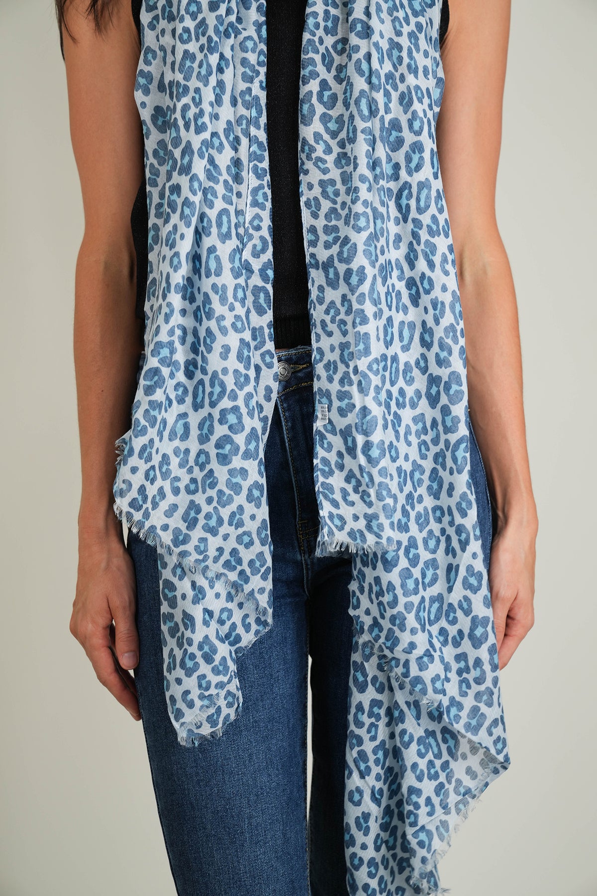 Blue Animal Print Scarf