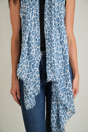 Blue Animal Print Scarf