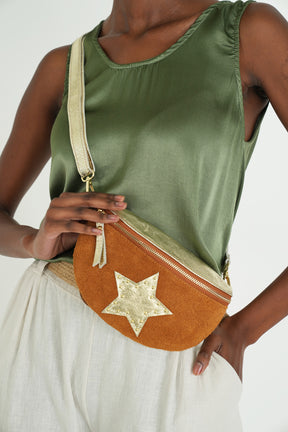 Tan/Gold Star Moonbag