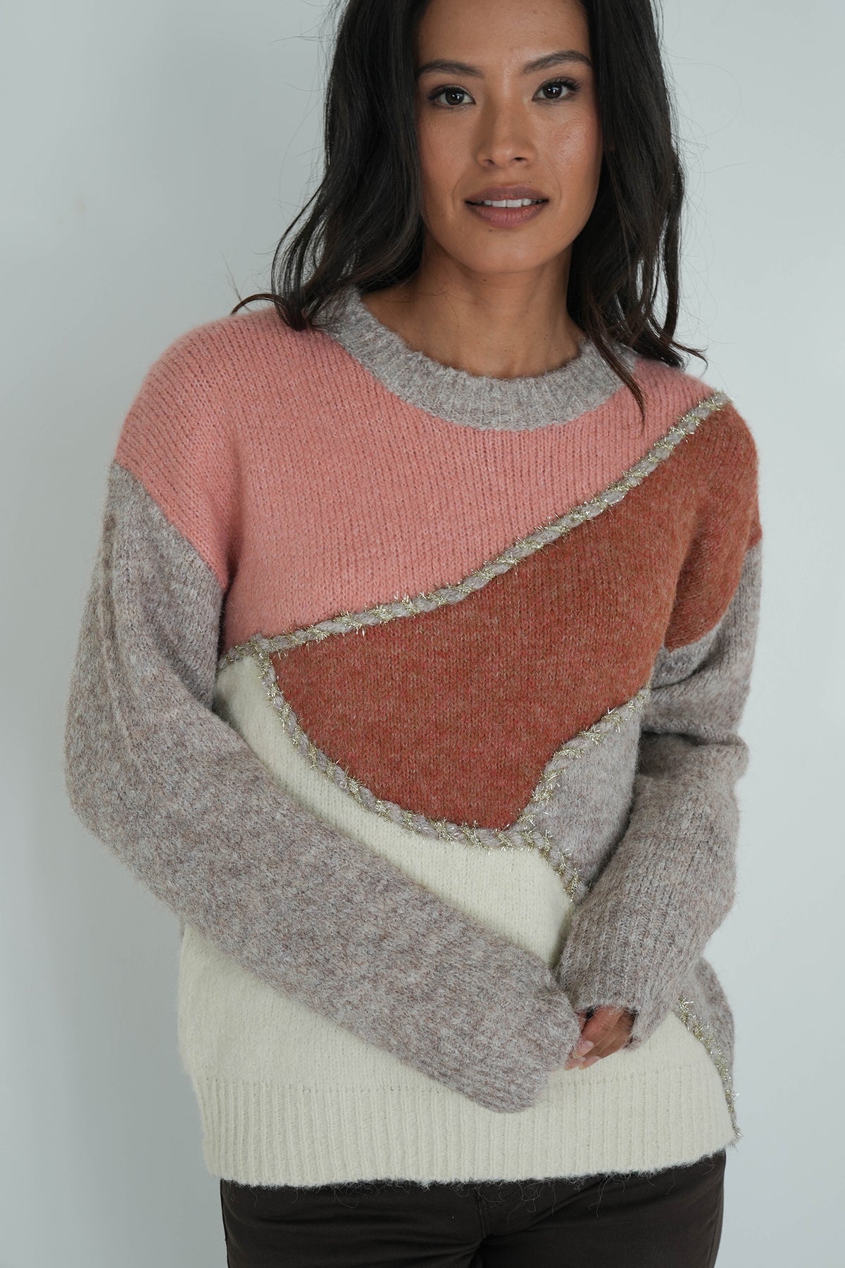 Taupe and Rust Autumn Jumper