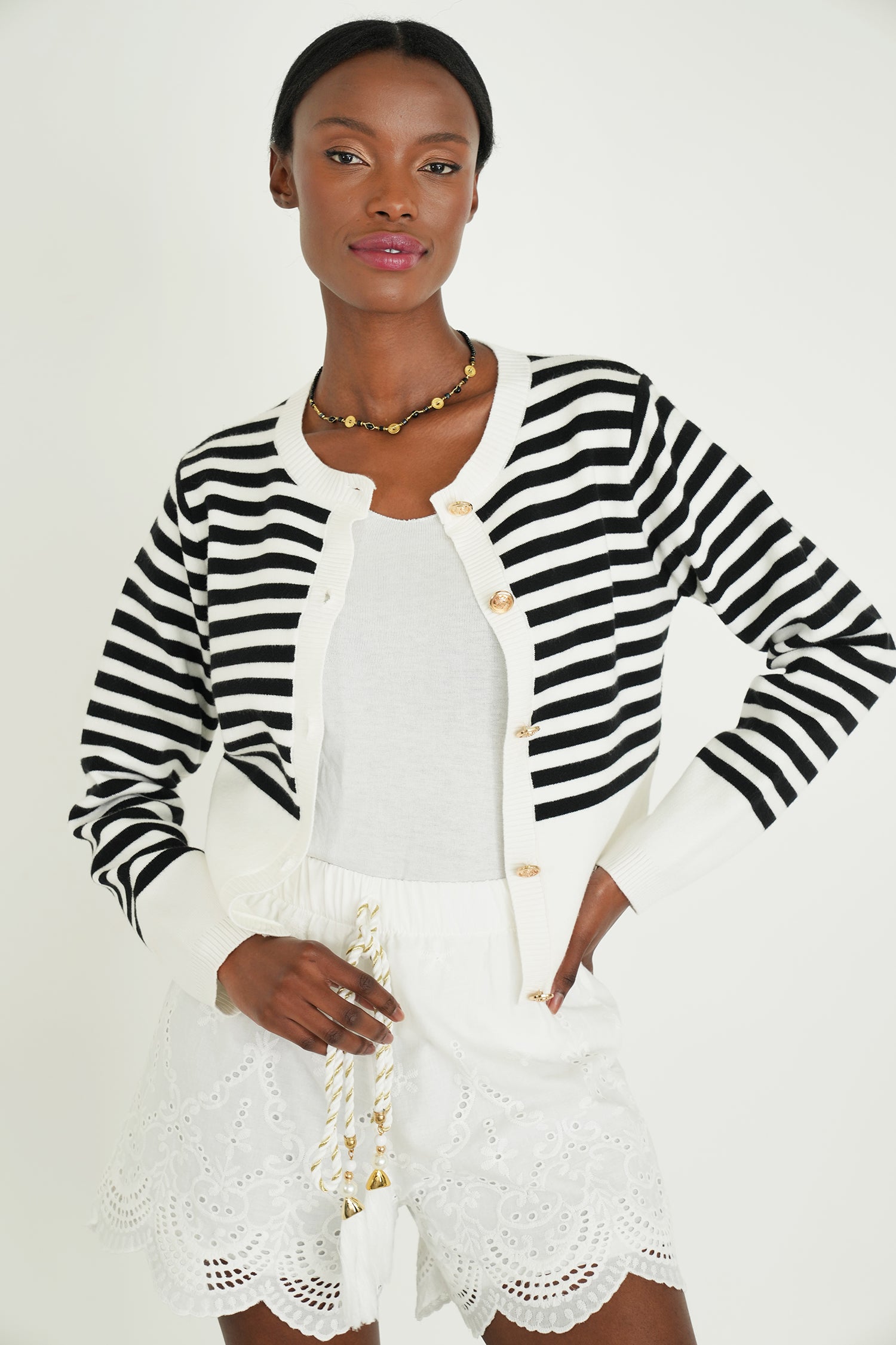 Black Striped Kate Cardigan