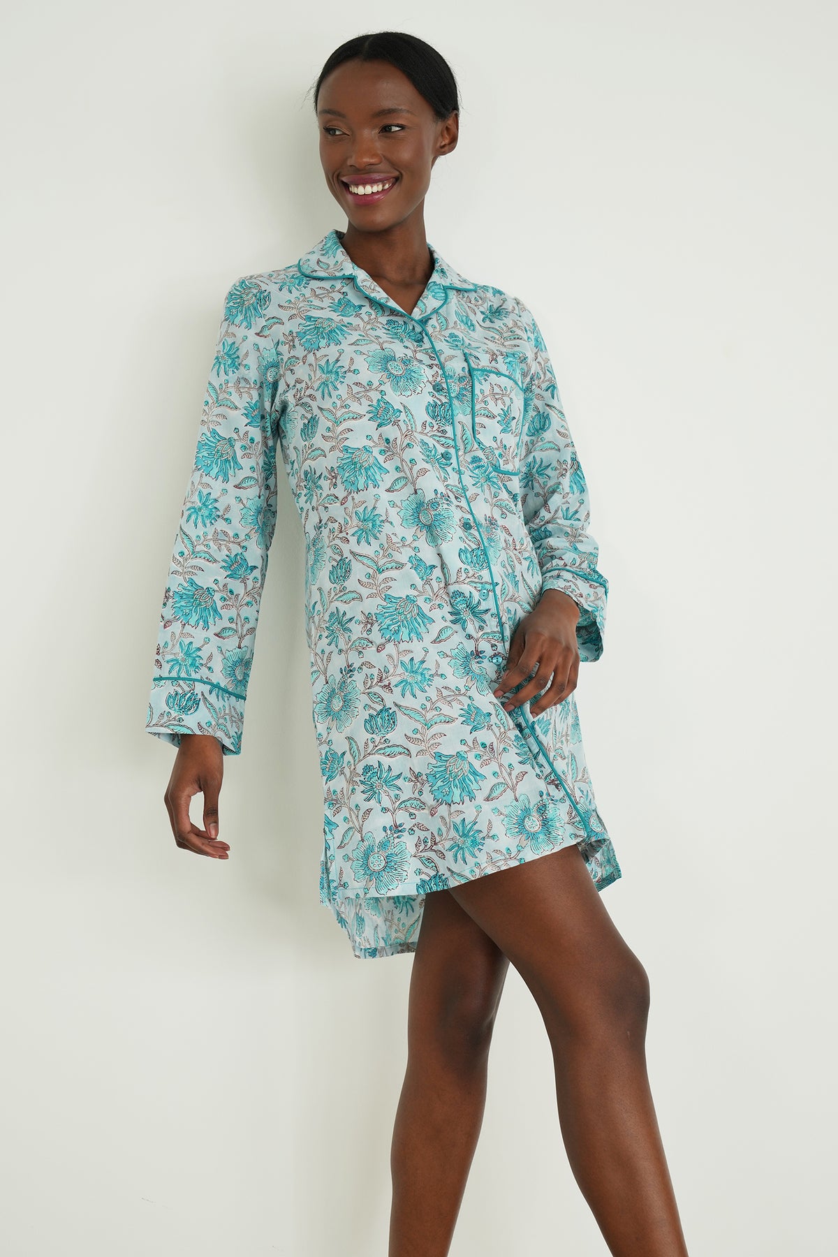 Turquoise Sammy Sleep Shirt