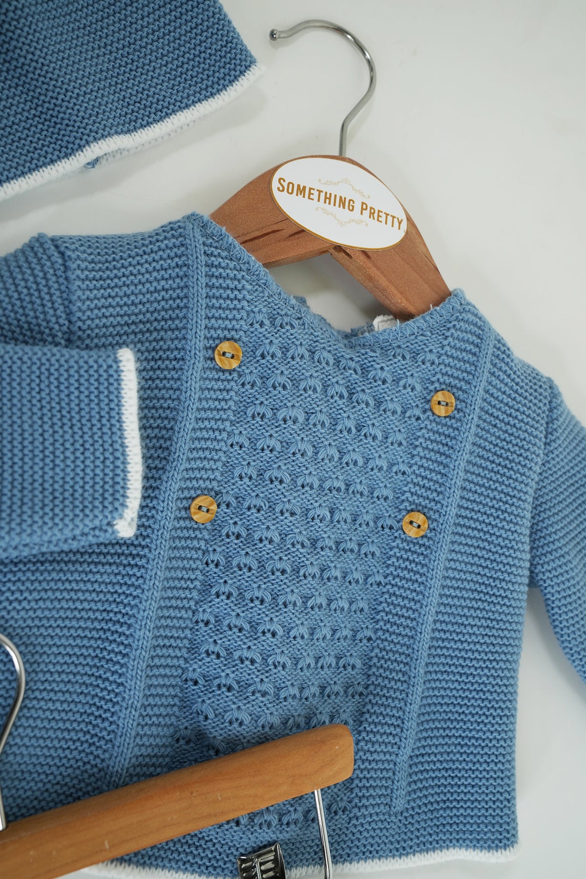 Blue Button Knit Set