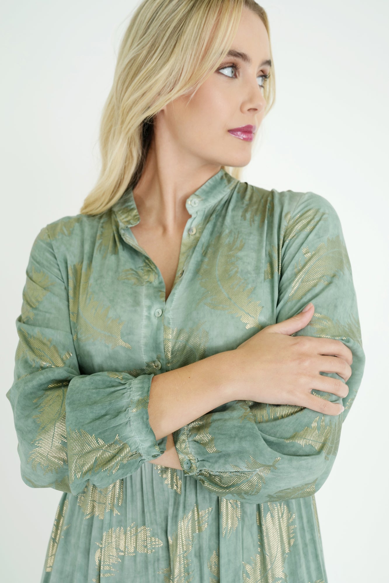 Sage Leaf Lizma Dress