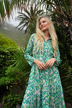 Green Print Lisa Dress