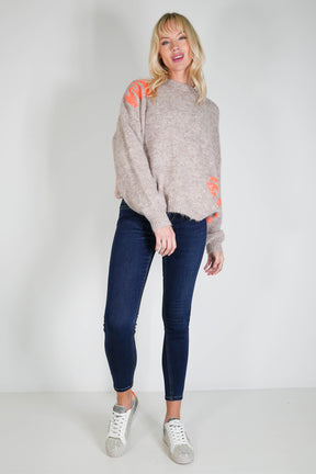 Taupe and Orange Britney Jumper