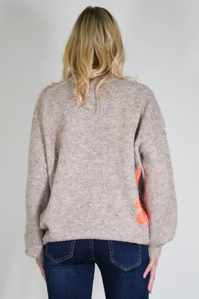 Taupe and Orange Britney Jumper