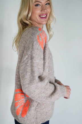 Taupe and Orange Britney Jumper
