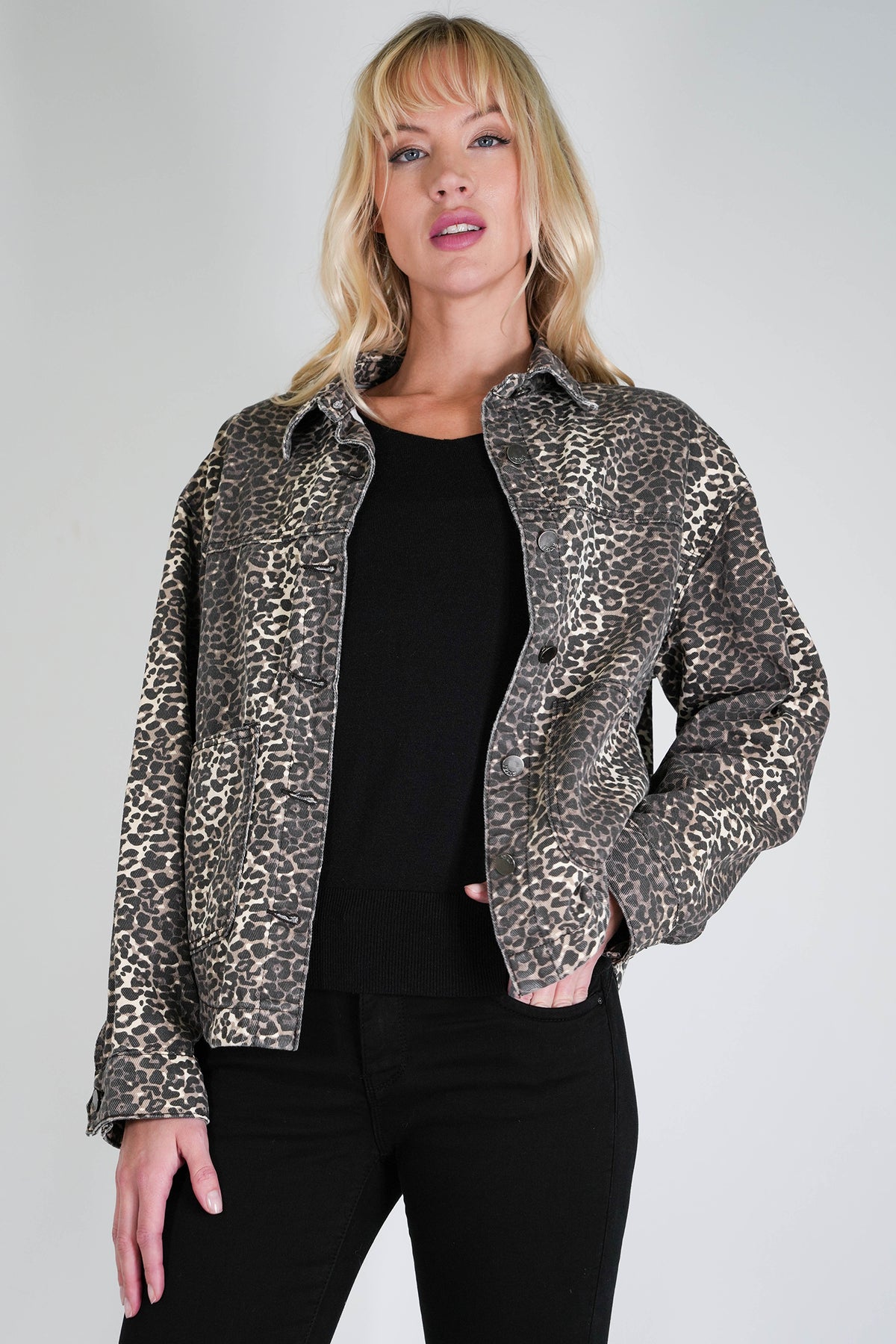 Denim Leopard Shacket