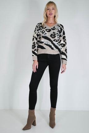 Leopard Sequin Jumper