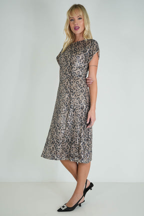Leopard Sequin Angelina Dress