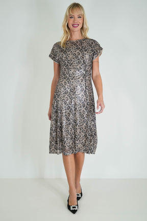 Leopard Sequin Angelina Dress