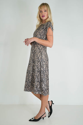 Leopard Sequin Angelina Dress