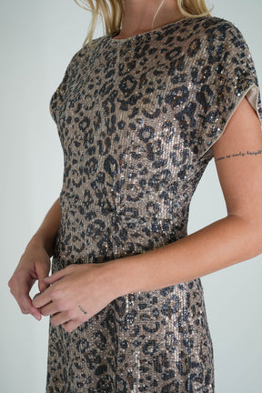 Leopard Sequin Angelina Dress