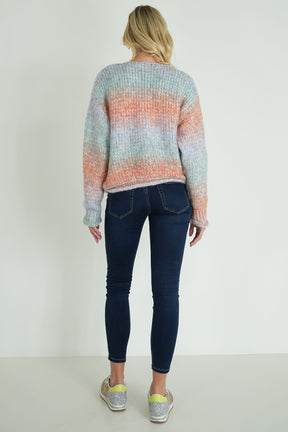 Blue and Peach Comfy Cardigan