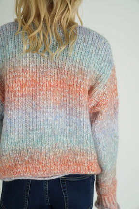 Blue and Peach Comfy Cardigan