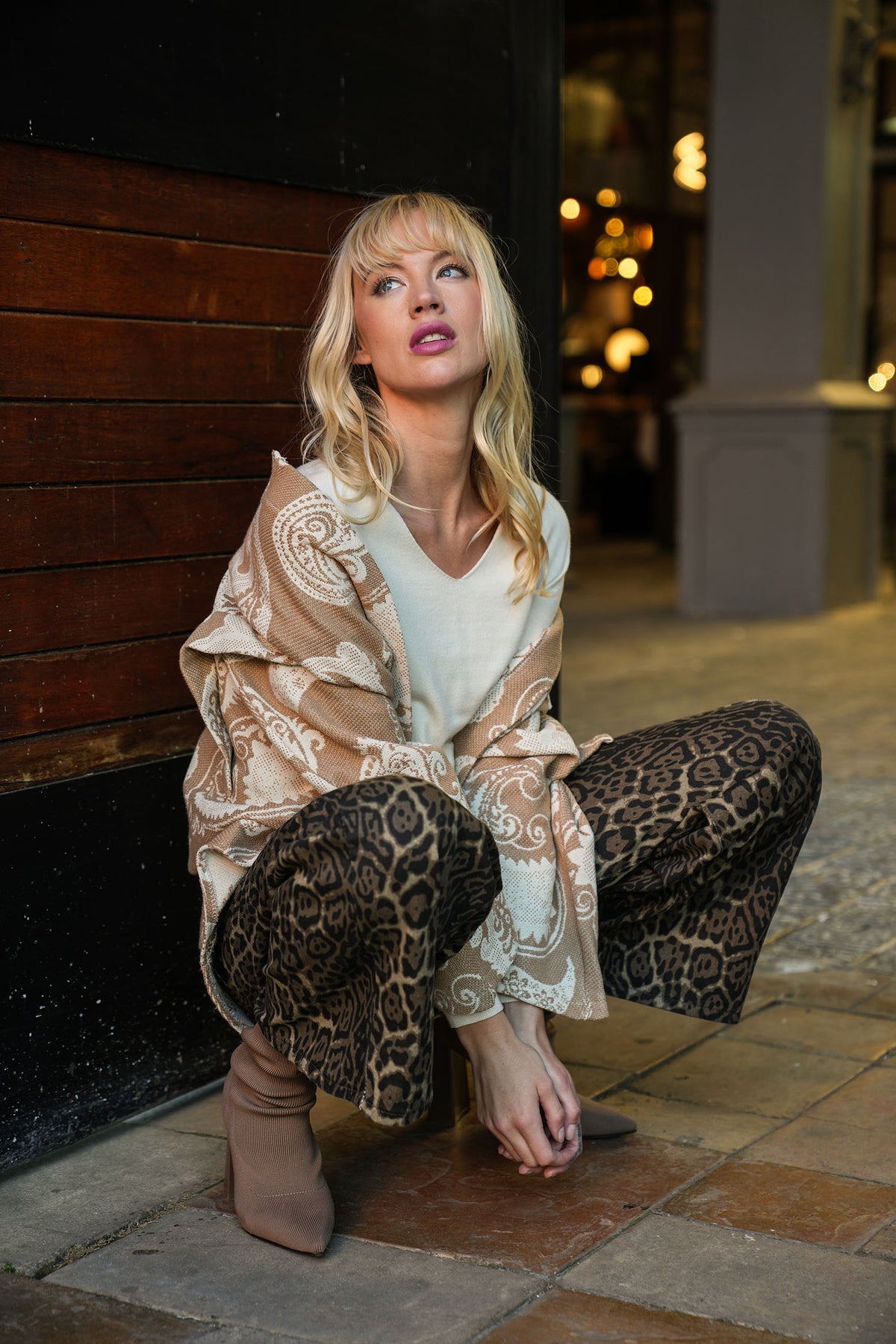 Beige Paisley Autumn Jacket