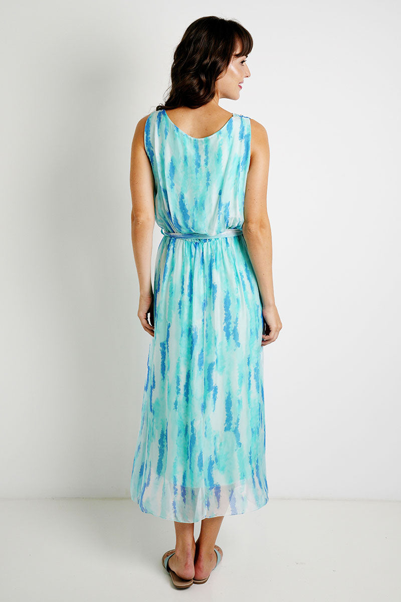 Turquoise Sophia Silk Dress