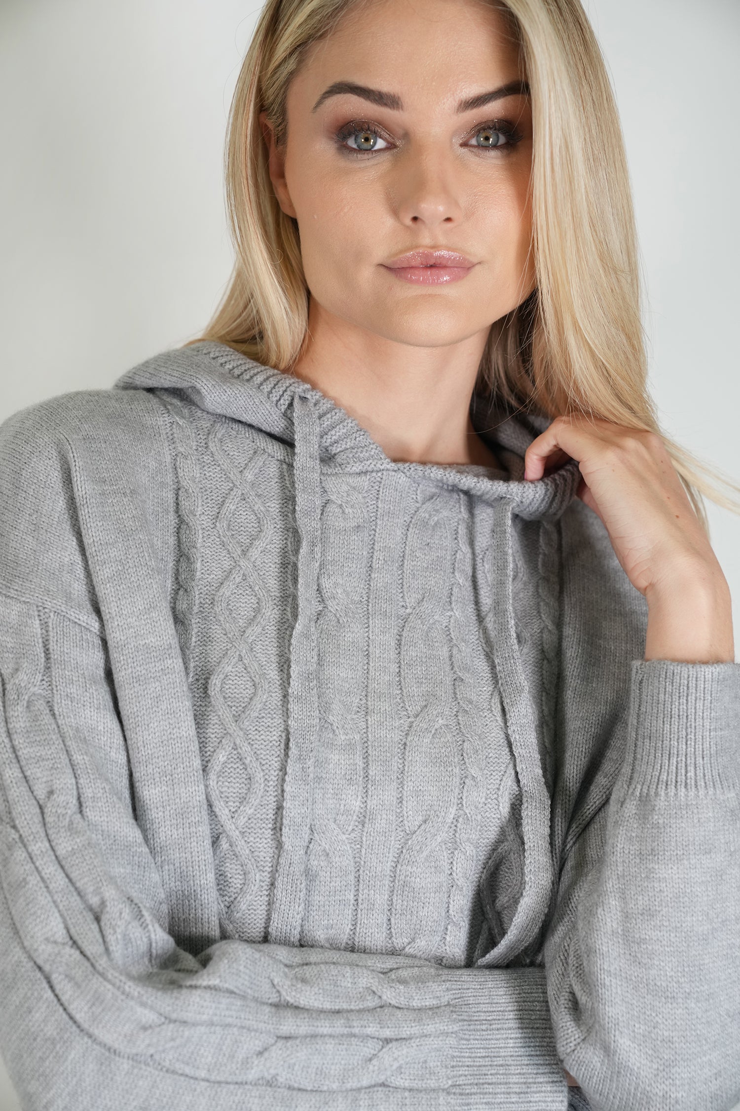 Grey Cable Knit Jumper