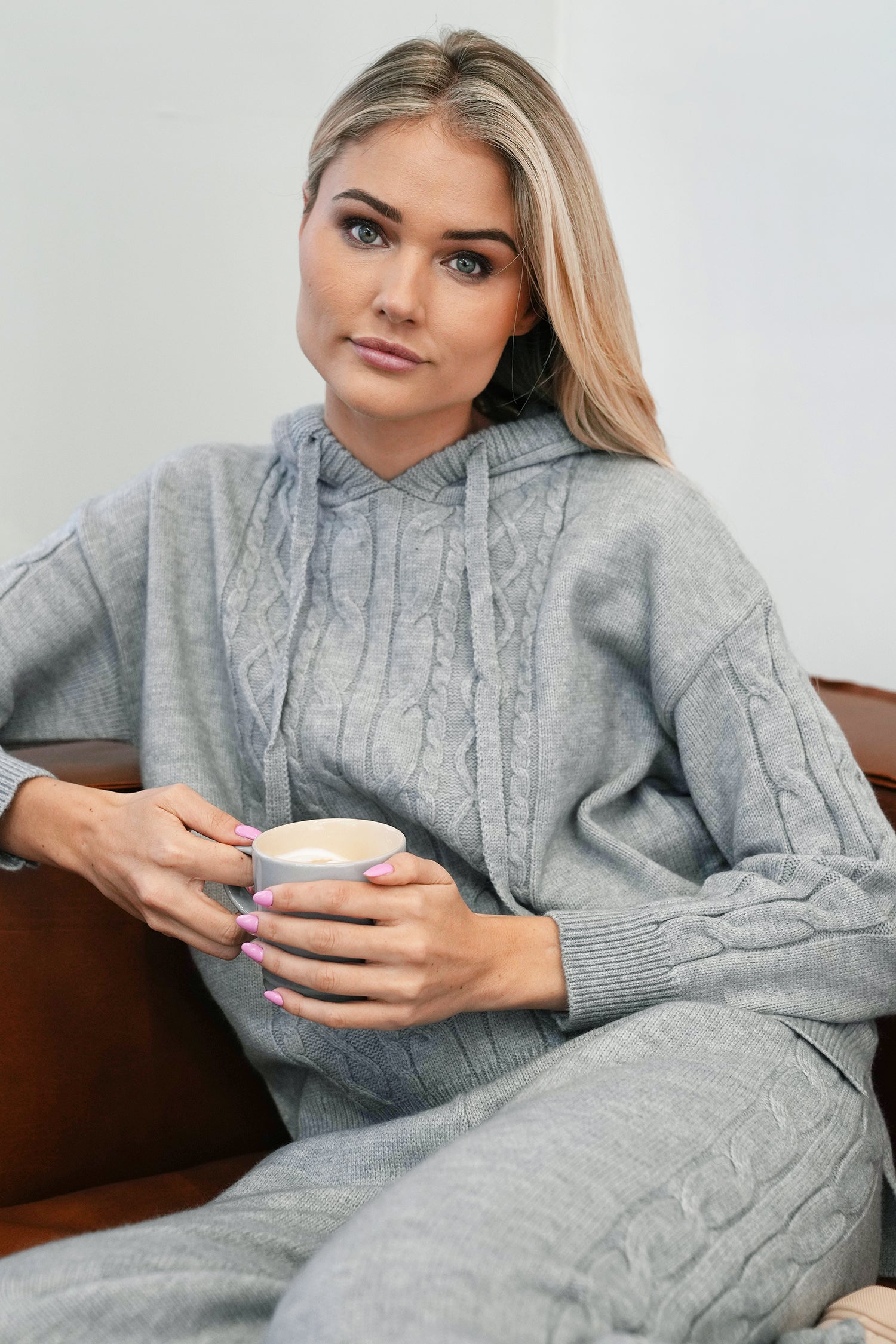 Grey Cable Knit Jumper