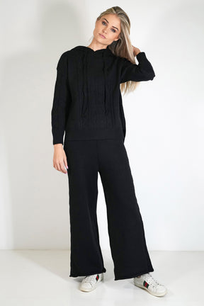 Black Cable Knit Pant