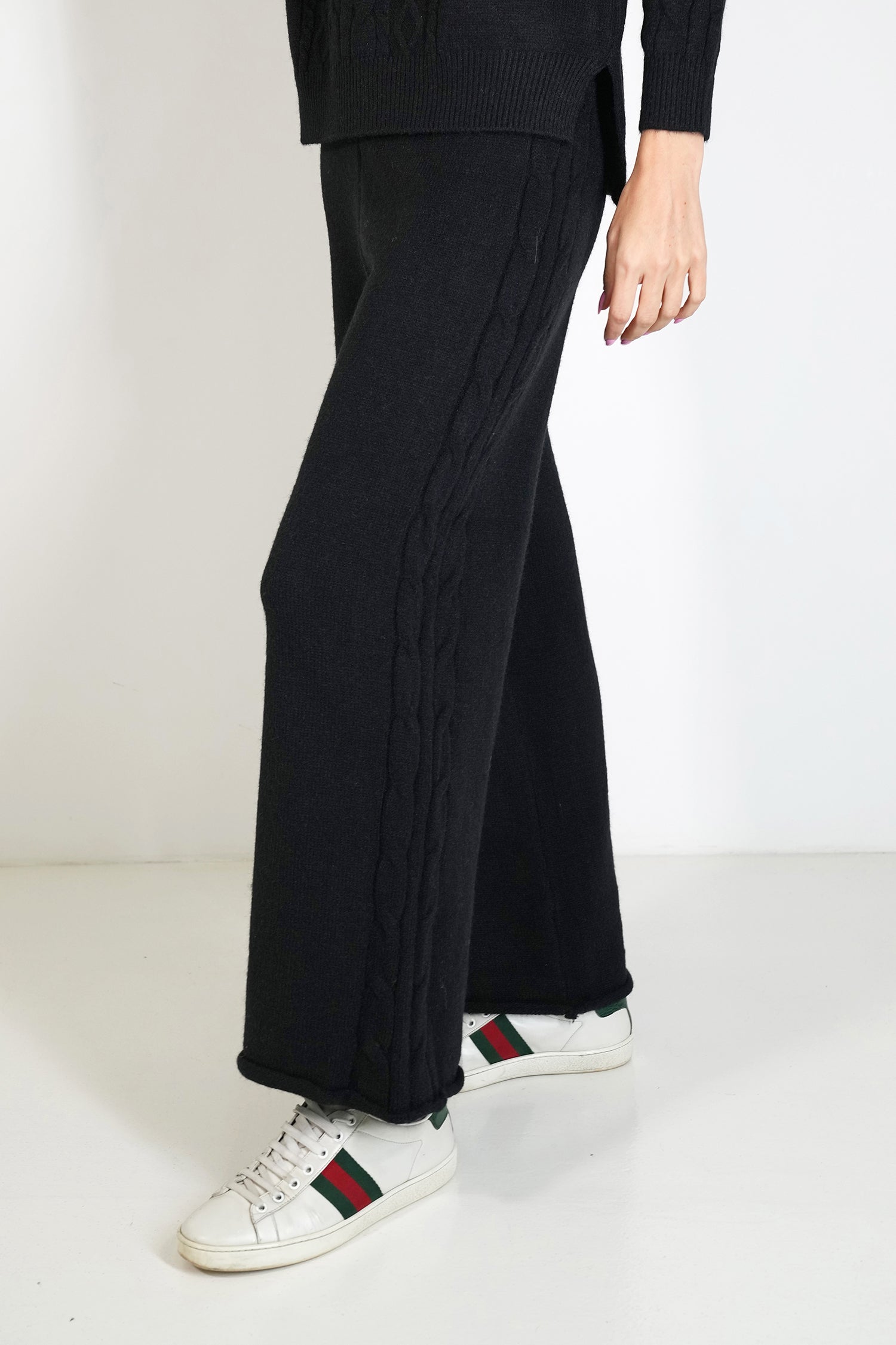 Black Cable Knit Pant