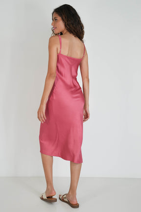 Pink Satin Slip Dress