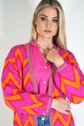 Zig Zag Cosy Longer Length Cardigan