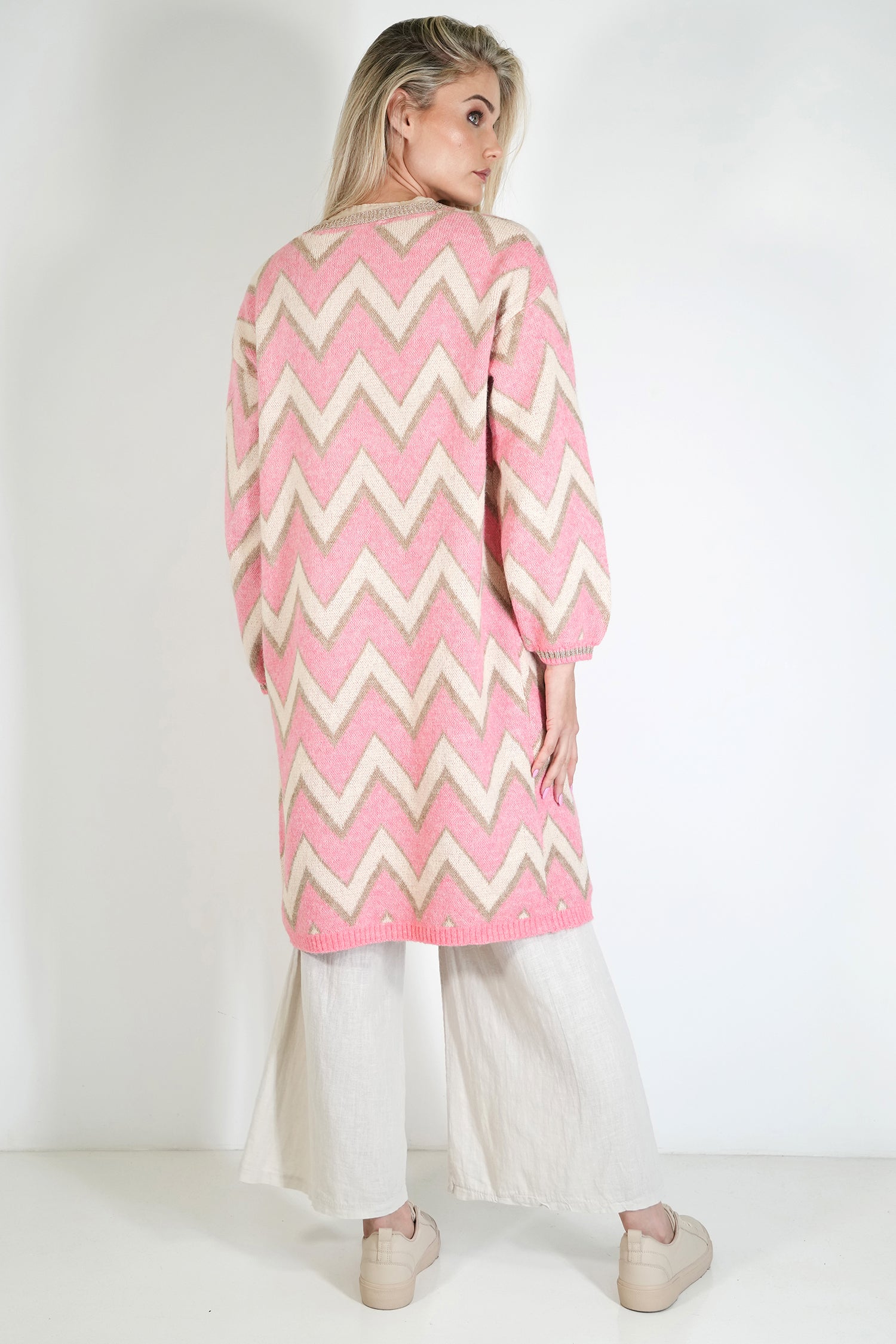 Zig Zag Cosy Longer Length Cardigan