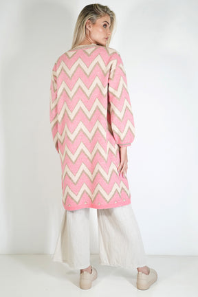 Zig Zag Cosy Longer Length Cardigan