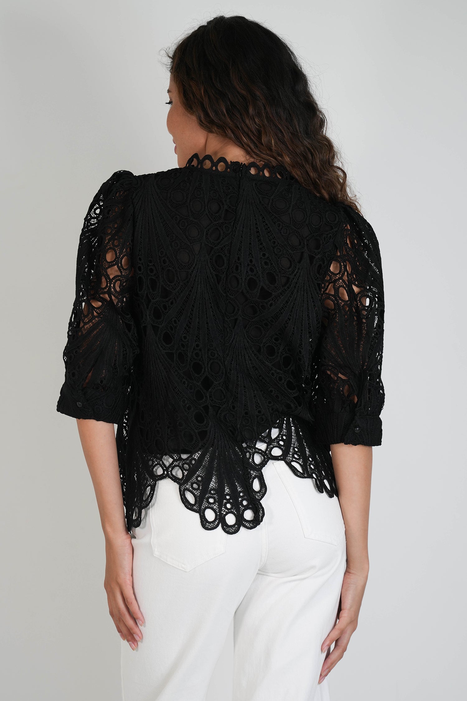 Black Summer Lace Box Top