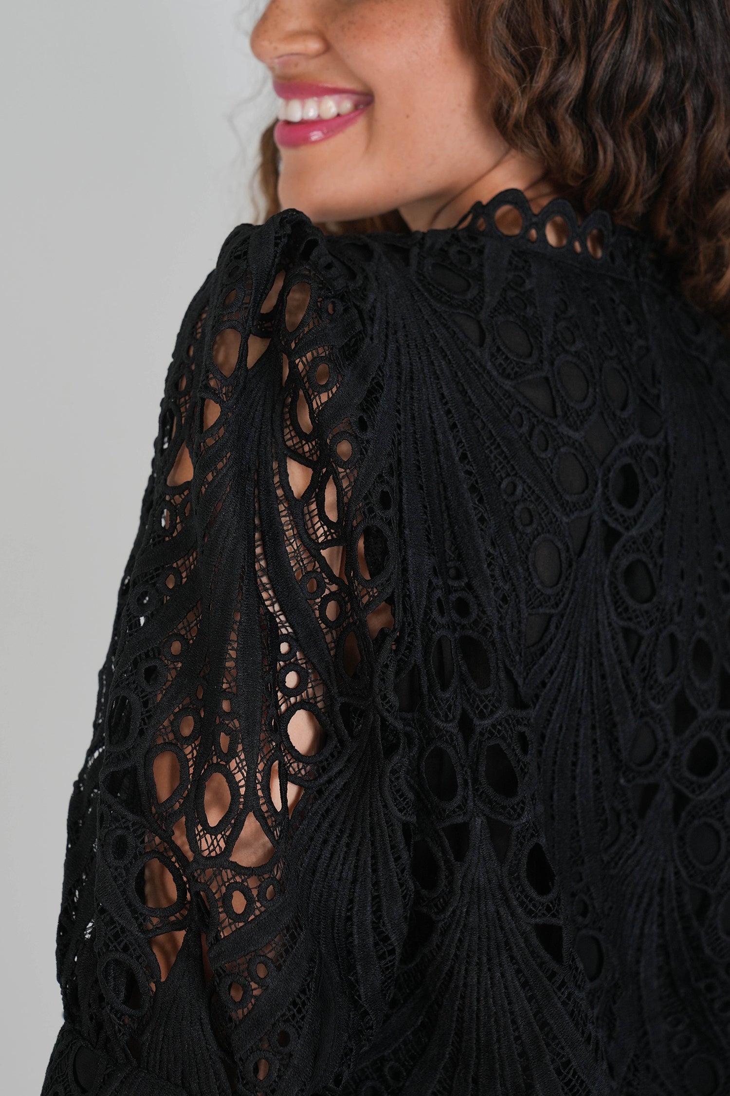 Black Summer Lace Box Top