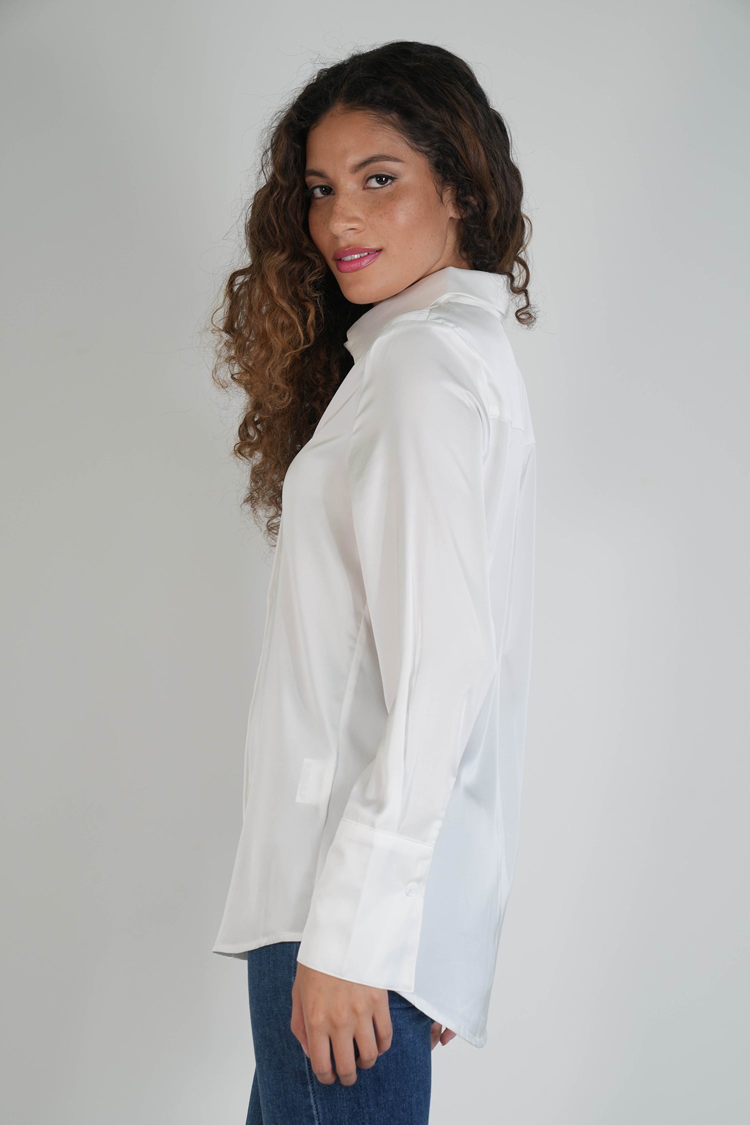 White Satin Shirt