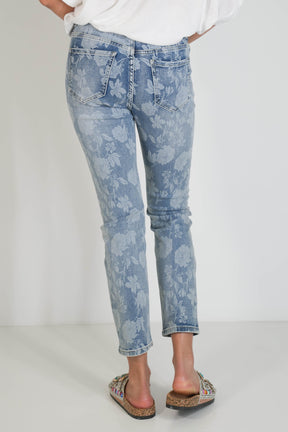 Floral Print Denim Jean