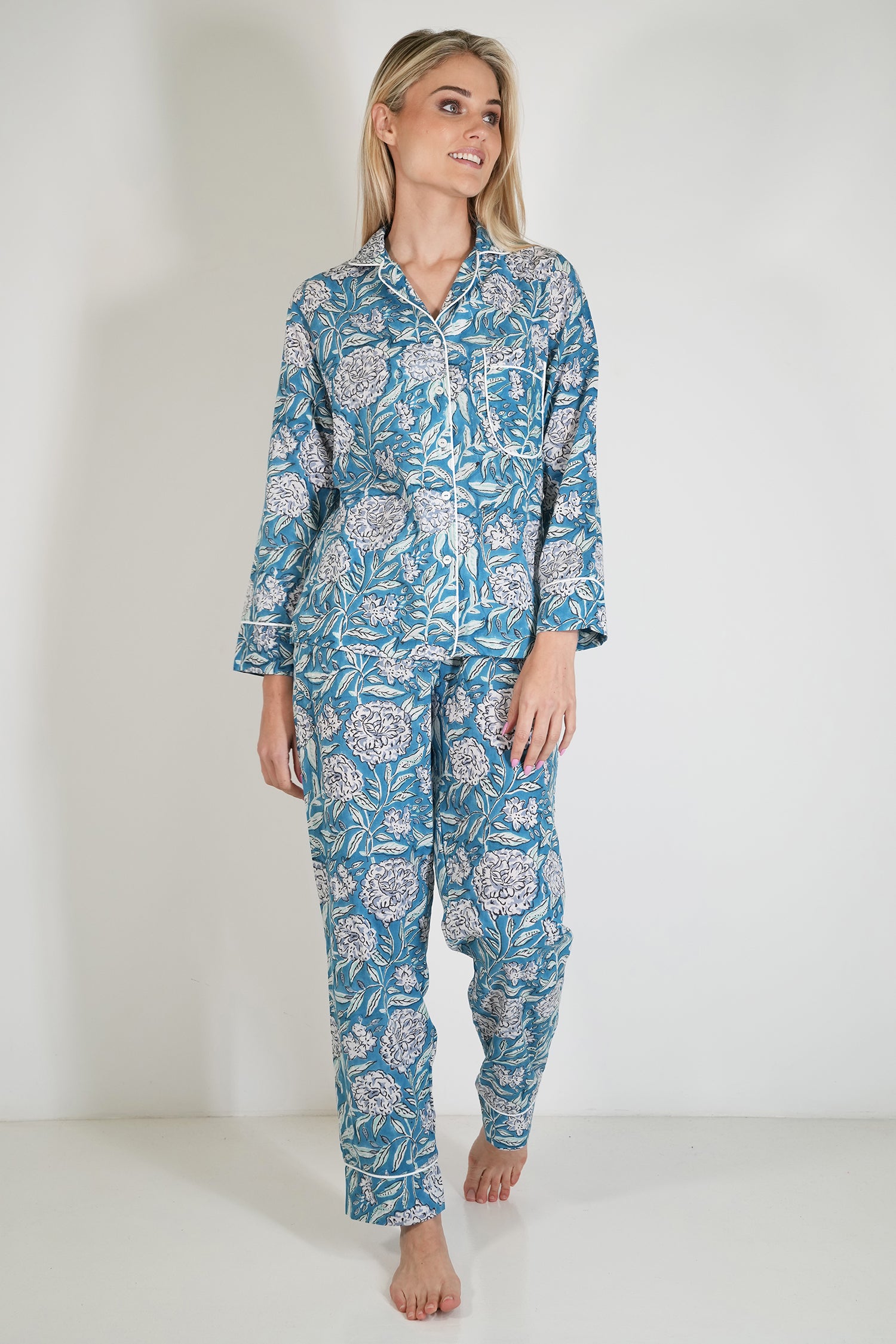 Blue Monaco Long Set PJs