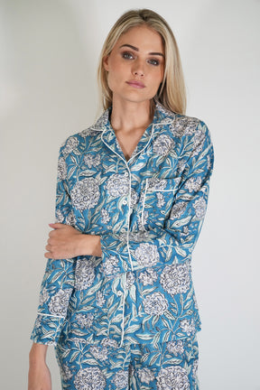 Blue Monaco Long Set PJs