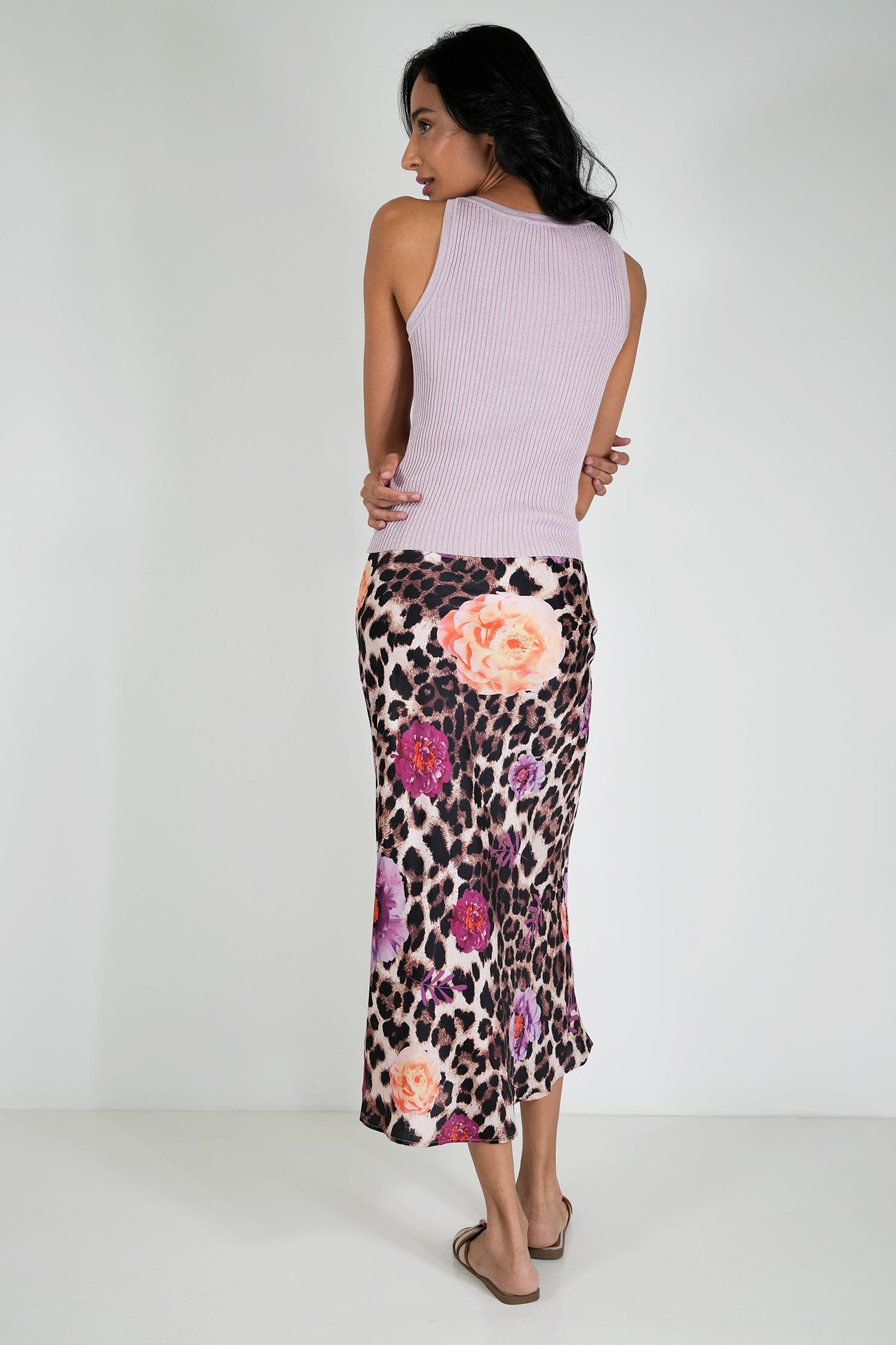 Floral Leopard Skirt