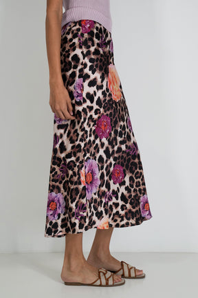 Floral Leopard Skirt