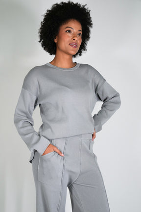 Grey Knit Athleisure Pant
