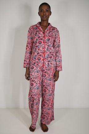 Pink and Red Floral Long Set PJ
