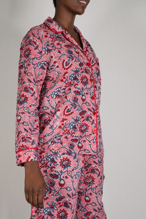 Pink and Red Floral Long Set PJ