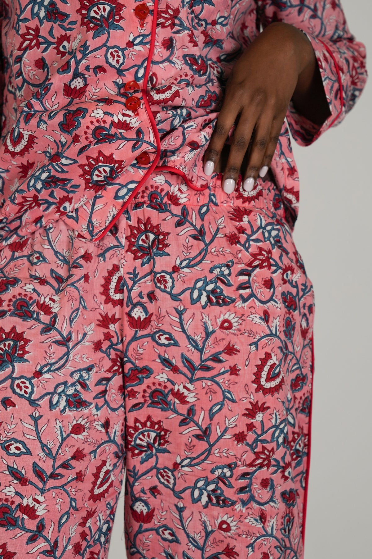 Pink and Red Floral Long Set PJ