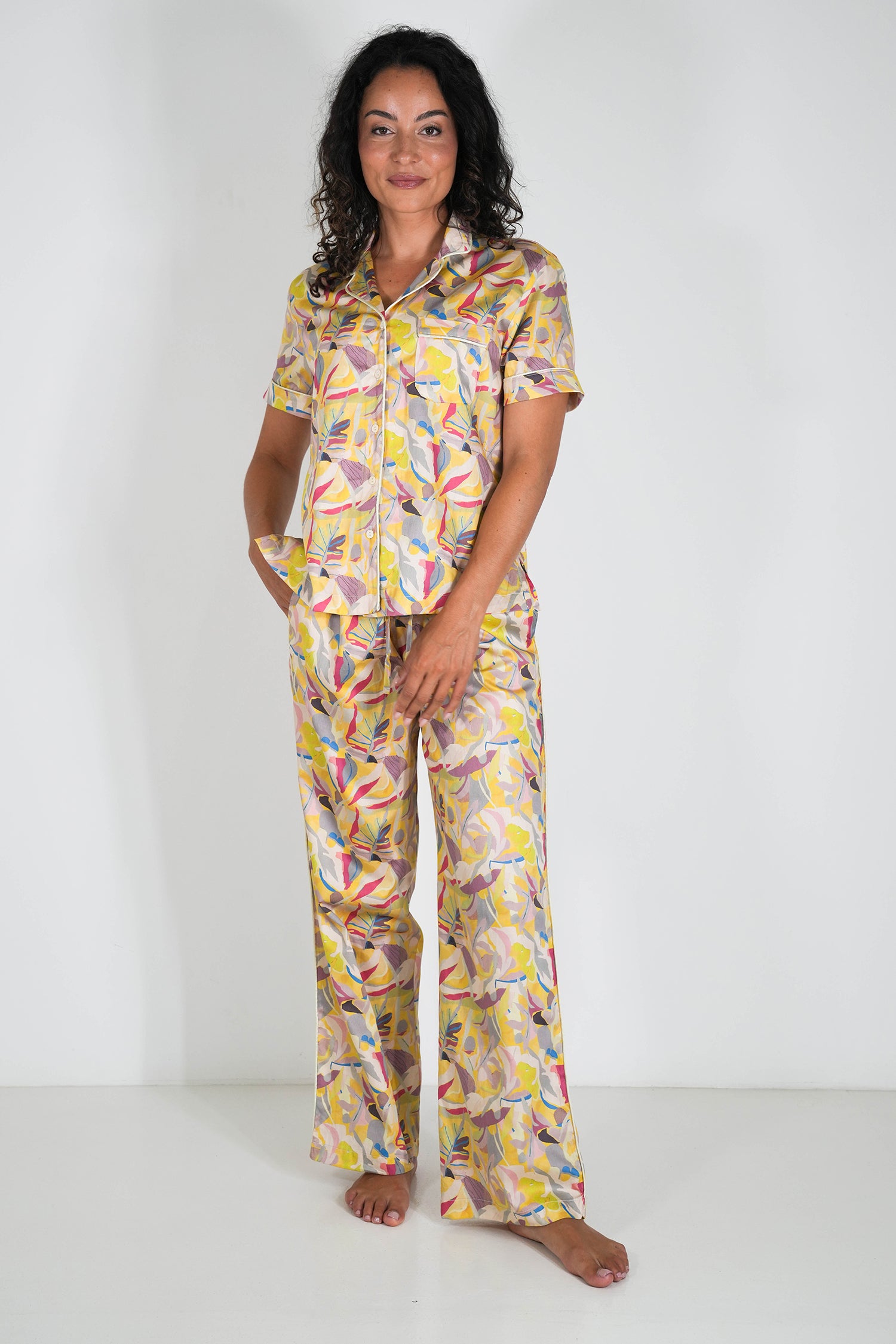 Lemon Dreams Short Top/Long Bottom Set PJs