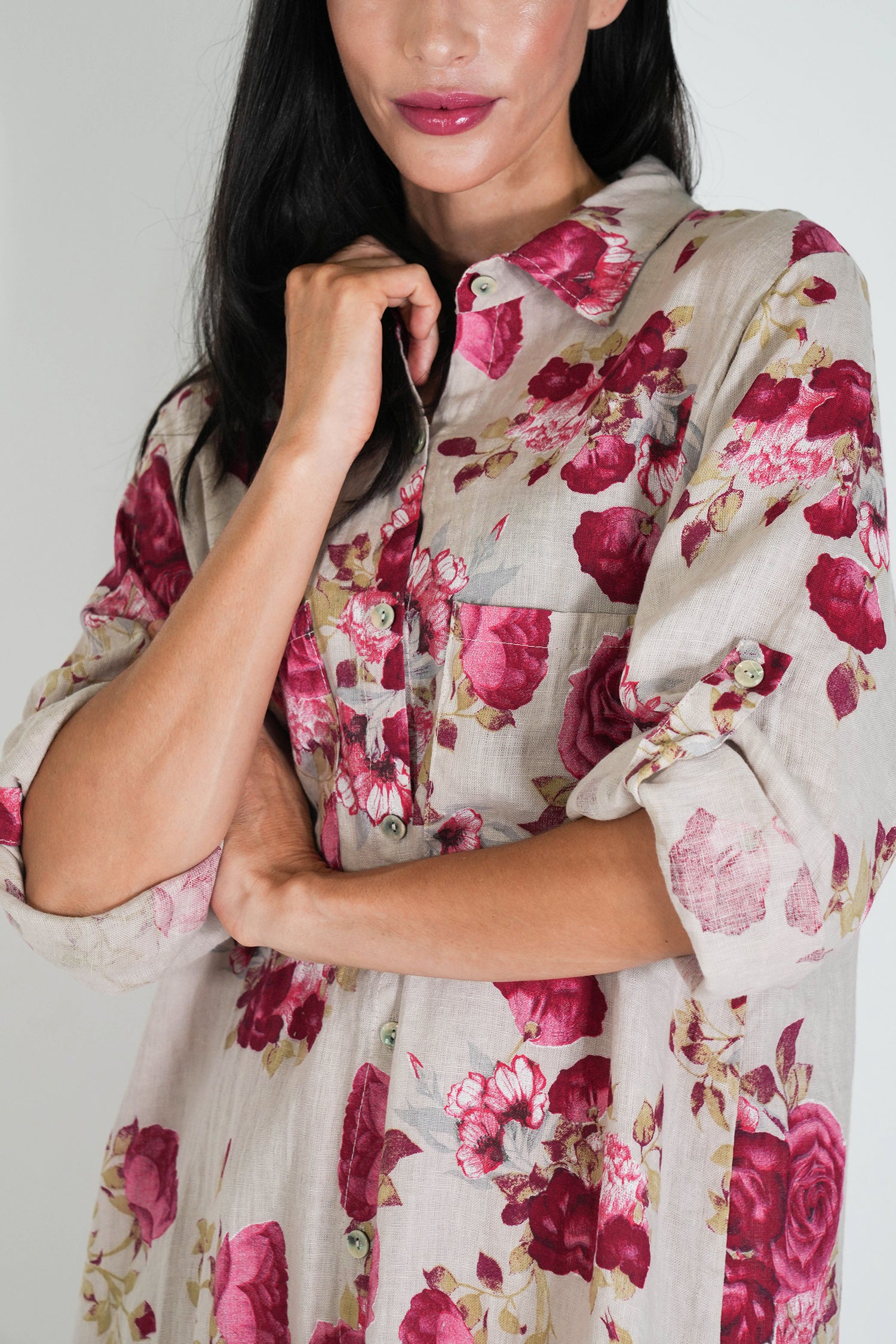 Floral Linen Dress