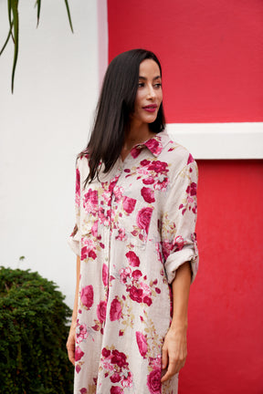 Floral Linen Dress