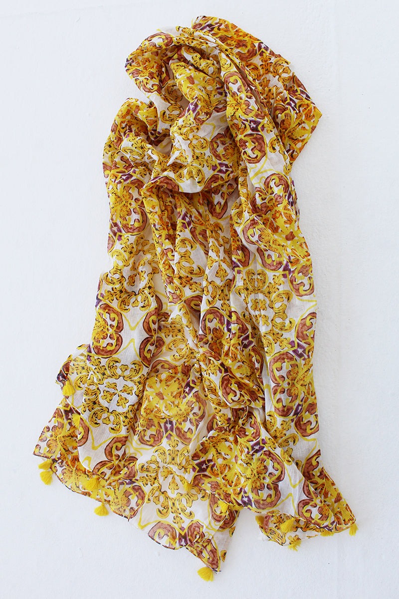 Yellow Printed Scarf