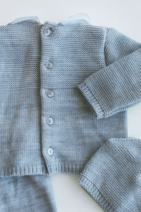 Grey Button Knit Set