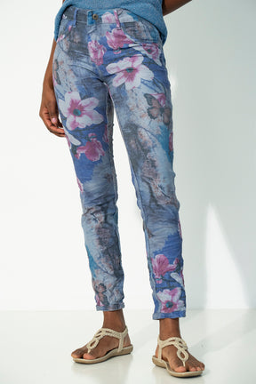 Pink Floral Denim Reversible Jeans