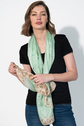 Mint Leopard Dot Scarf